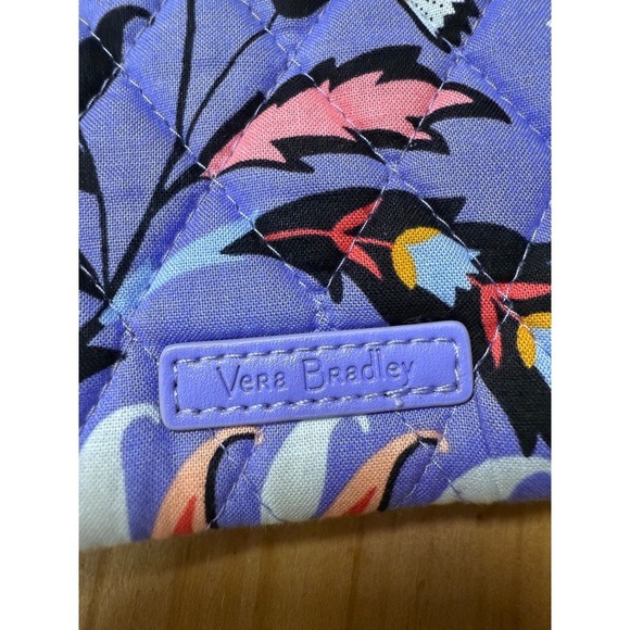 Vera Bradley RFID Tech Wristlet Mural Garden Purple Wallet - Picture 5 of 6